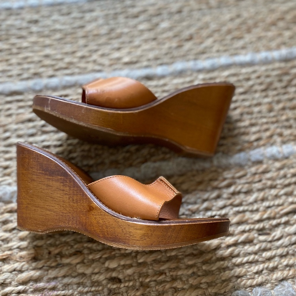 Vintage leather wedges